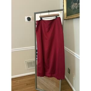 Sincerely Jules Womens Maxi Skirt Medium Red Satin Stretch Fairy Size 22